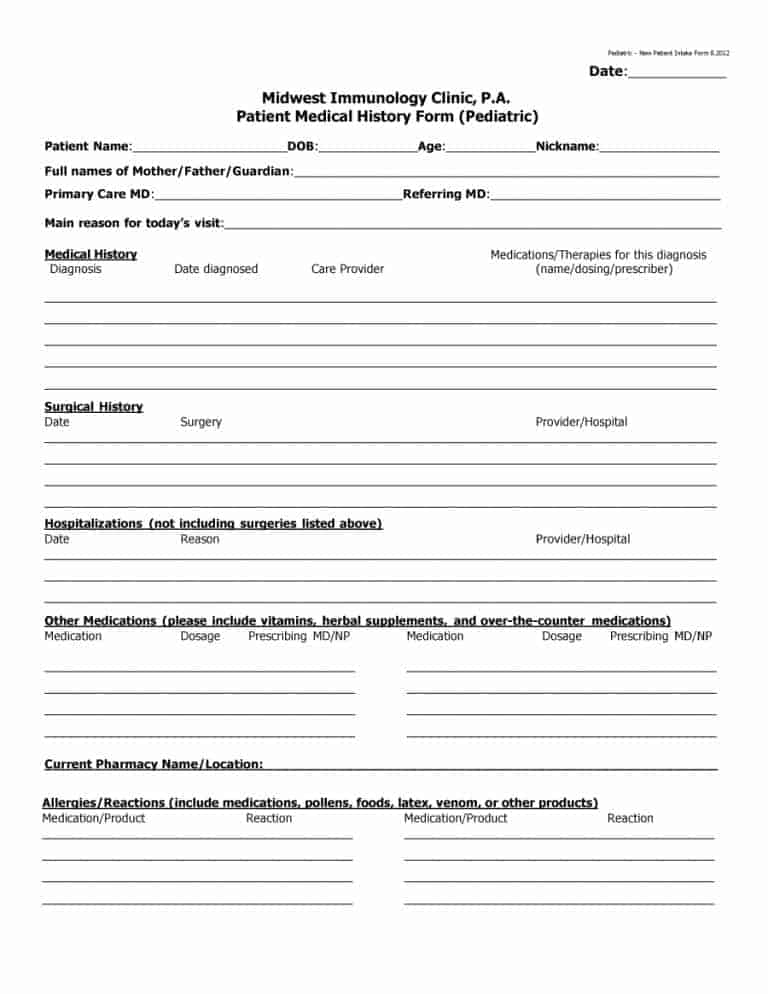 sample-health-history-form-the-document-template